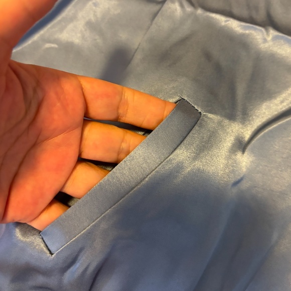 Zara light blue retro satin viscose crop bomber jacket NWT - Picture 6 of 10